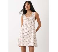 WeWoreWhat - Vestito baby doll color avorio a pois-Bianco M