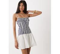 WeWoreWhat - Vestito blu navy con vita scesa-Multi XL