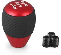 Wexxaii Cambio manuale per auto Pomello del cambio a 5 velocità con adattatore M8 M10 M12(Rosso)