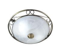 Weybridge Ceiling Flush - Ottone antico e vetro alabastro