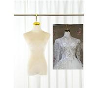 WEYIMVTO Manichino Umano, Manichino da Appendere a Mezzo Busto, manichino da Sposa con Ganci in Metallo, Elegante manichino da Donna con Rivestimento in Velluto(Beige,Short Hook 10cm(4in))