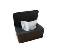 WEYIMVTO Portarotolo di Carta, Porta salviette umidificate da scrivania, Contenitore di Carta, Dispenser, in plastica for Uso Domestico, Antipolvere, con Coperchio(Black)