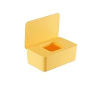 WEYIMVTO Portarotolo di Carta, Porta salviette umidificate da scrivania, Contenitore di Carta, Dispenser, in plastica for Uso Domestico, Antipolvere, con Coperchio(Yellow)