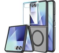 WEYNRBOX Custodia per Samsung Galaxy Z Flip 7 5G con pellicola protettiva per lo schermo, compatibile con MagSafe, ultra sottile, anti-ingiallimento, resistente agli urti, resistente ai graffi, per