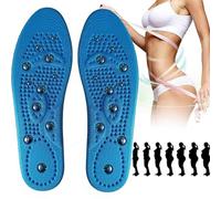 Weyot 2 Paia Solette Magnetiche Dimagranti, Solette Massaggio, Solette Plantari, Solette per Agopressione, Riflessologia Plantare, Dimagrimento, Prevenzione della Fascite,L,Blue