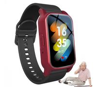 Weyot 4G Bracciale SOS Anziani Salvavita, Orologio GPS per Seniori (demenza) con Funzione di Chiamata, Impermeabile IP67, Allarme SOS, Smartwatch per Anziani,Red