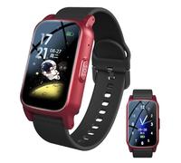 Weyot Orologio di emergenza per anziani e anziani, orologio di emergenza con rilevamento delle cadute, chiamata video HD, IP67, impermeabile e chiamata vocale HD, cinturino SOS rosso, 25,8 x 2 cm