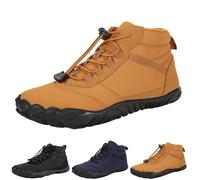 WEYSHHT Scarpe Invernali a Piedi Nudi, Impermeabili, Trail Running e Trekking Donna Uomo, Calde e Antiscivolo, High-Top, Unisex, 37 EU, Nero, Khaki
