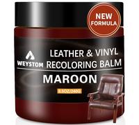 WEYSTOM Kit Riparazione Pelle,Marrone Rossastro Balsamo Ricolorante,Ripara Pelle Divano Graffio,Tinture per Mobili,Rinnovare e Ripristinare Pelle Invecchiata,Sbiadita,Screpolata,Sbucciata e Scottata