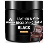 WEYSTOM Kit Riparazione Pelle,Nero Balsamo Ricolorante,Ripara Pelle Divano Graffio,Tinture per Mobili,Rinnovare e Ripristinare Pelle Invecchiata,Sbiadita,Screpolata,Sbucciata e Scottata
