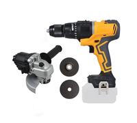 Weytoll 20 V Kit combinati di utensili elettrici senza fili, trapano elettrico, smerigliatrice angolare, utensile elettrico senza fili 2 in 1(Senza batteria, per Makita 20V)
