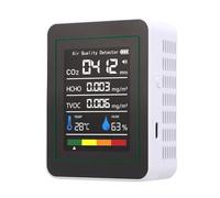Weytoll HCHO - Misuratore portatile di temperatura e umidità con display a colori per casa, ufficio e veicolo (MT05 bianco)