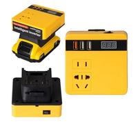 Weytoll Invertitore di batteria Li., protezione intelligente di sicurezza a ricarica rapida, 21 VDC fino a 220 VAC (giallo)