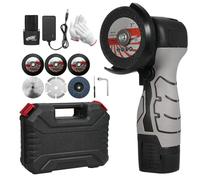 Weytoll Mini smerigliatrice angolare, 7000 giri/min, senza fili, con 2 batterie da 16,8 V 2000 mAh e disco abrasivo per tagliare mattoni lucidati, legno, pietra, acciaio