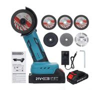 Weytoll Mini Smerigliatrice angolare Brushless 19000rpm 2 batterie da 2000 mAh con 7 mole abrasive per decorazione d'interni, scanalatura di pannelli a parete, taglio di pavimenti