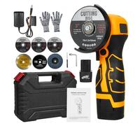 Weytoll Mini smerigliatrice angolare senza fili, 7000 giri/min, batteria da 16,8 V 2000 mAh, lama da taglio per mattoni, legno, pietra, acciaio