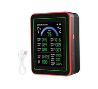 Weytoll Misuratore di temperatura e umidità 18 in 1 con schermo a colori per Home Office, rileva PM0,3 PM0,5 PM1,0 PM2,5 PM5,0 PM10 CO2 C6H6 TVOC in interni (nero)