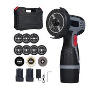 Weytoll Smerigliatrice angolare a batteria 17000 giri/min, Mini smerigliatrice elettrica con 2 batterie 16,8 V 1500 mAh e disco abrasivo per tagliare mattoni lucidati, legno, pietra, acciaio