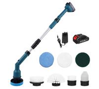 Weytoll Spin Scrubber elettrico da 21 V con 8 testine sostituibili, 2 velocità regolabili e manico di prolunga regolabile, 1000 giri/min spin elettrico (EU Plug)