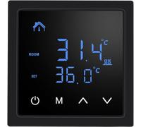Weytoll Termostato intelligente 16A Regolatore di temperatura per riscaldamento a pavimento con touch screen LED Controllo del riscaldamento elettrico 85-265 V - Nero