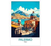 WEYUE Quadri decorativi Palermo Italia Poster da viaggio vintage Decorazione per la casa Decorazioni per la casa Quadri decorativi da parete Non incorniciato 50x75cm