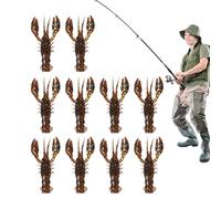 Wezalget Crawfish Lure, 10 Artificiali Per Persico Con Forma Realistica, Design Affondante Con Aroma Naturale Per Ambienti D'Acqua E Salata Come Laghi Fiumi E Acquari