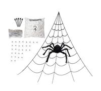 Wezalget Decorazione a Ragnatela di Halloween, Grande Ragnatela con Ragno, Accessori di Halloween per Cortile, Giardino, casa, Feste in casa stregata