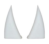 Wezalget Denti da vampiro per auto, 2 denti da vampiro per auto, decorazione paraurti, decorazione per auto da vampiro, corna da diavolo bianche da installare sulla griglia anteriore