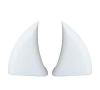 Wezalget Denti di zanne da vampiro, 2 denti per auto, decorazione per Halloween, impermeabile, decorazione per auto, zanne per auto di Halloween, corna da diavolo bianche per griglia anteriore del