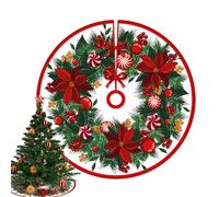 Wezalget Gonna Albero Natale Rossa | 90 cm Tappetino Per Albero Natalizio,Tappetino Espositivo Natalizio per Interni Case Rurali Notti Cortili - Notte o Decorazione Stagionale