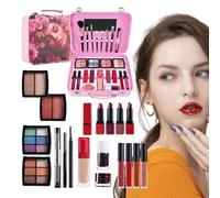 Wezalget Kit per il trucco per ragazze - Set di cosmetici di grande capacità con custodia riutilizzabile, per vestire con ombretto, palette di trucco impermeabili per principianti