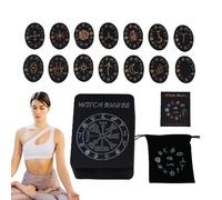 Wezalget Set di rune della strega con guida, set di rune della strega,Set di rune da strega in legno da 14 pezzi | Kit rune delle streghe con set di guide per principianti,