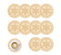 Wezalget Sottobicchieri Per Tavolino | 10 Pezzi Protezione E Decorazione In Legno Per Tavolo - Motivo Geometrico Per Bicchieri - Per Caffè Casa Cucina Sala Da Pranzo Scrivania Soggiorno Bar Regalo Di