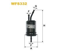 WF8332 FILTRO CARBURANTE PER Kia Avella 2 VOL. CODA S. KBA1 1.5 55 KW 75 CV