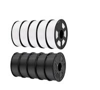WFBOUPXQ Filamento PLA Plus 10KG 1,75mm PL Filamento for stampante 3D adatto alla maggior parte delle stampanti 3D FDM 10 rotoli/set(PLAPLUS WT5 BK5)
