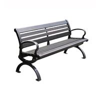 WFchenj222-6 Panchine da giardino in alluminio nero retrò per il tempo libero multi-persona panca da parco, 1,5/1,8 m (grande)