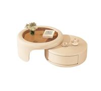 WFchenj222-6 Tavolino da caffè, Tavolino allungabile in vetro temperato, design creativo rotondo for piccoli soggiorni, mobili moderni salvaspazio for la casa Tavolino centrale