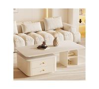 WFchenj222-6 Tavolino da caffè, Tavolino da caffè rettangolare moderno di lusso for soggiorno piccolo spazio crema tavolo estetico in pietra for la casa Tavolino centrale(120cm)