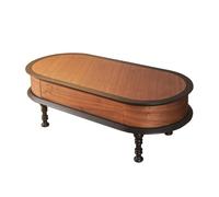 WFchenj222-6 Tavolino da caffè, Tavolino ovale in legno massello for soggiorno, tavolo da tè vintage da 1,2 m, perfetto for un arredamento classico o moderno Tavolino centrale