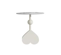 WFchenj222-6 Tavolino da caffè, Tavolino rotondo portatile in metallo, mini comodino, comodino creativo for casa, balcone o soggiorno. Tavolino centrale(Bianco)