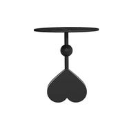 WFchenj222-6 Tavolino da caffè, Tavolino rotondo portatile in metallo, mini comodino, comodino creativo for casa, balcone o soggiorno. Tavolino centrale(Nero)