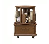 WFchenj222-6 Tavolino laterale mobile, Tavolino in legno con cassetto e ripiano portaoggetti aperto girevole a 360 gradi, comodino mobile con ruote, tavolino moderno Tavolino da caffè