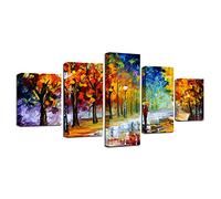 WFDLIU Stampe su Canvas Tela HD Legno Pedonale Artista Minimalista Quadro su Tela Decorazioni Murali per Decorazioni Domestiche 5 Pezzi Stampa su Tela,A,L