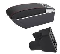WFEIERT Compatible with Kia Picanto 3X-Line Braccioli Auto Console Centrale Bracciolo Scatola Portaoggetti Supporto del Braccio.,Black-Red-No-USB-Normal