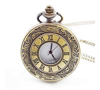WFENG Paese Stile Retrò Quarzo Orologio da Taschino, Unisex Ciondolo Collana Dono Di Inviare Genitori e Insegnanti Di Souvenir/Bronze/Il giro