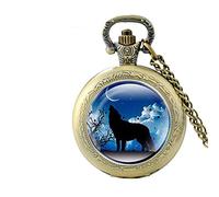 WFENG Personalizzato Retrò Quarzo Orologio da Taschino, Tavolo Collana Dono Moda Prepotente Studenti Orologio/Bronze/Il giro