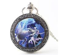 WFENG Quarzo Rotonde Orologio Taschino, Ragazzi e Ragazze Di Moda Dodici Costellazioni Della Collana Della Lega Tavolo, un Regalo Di Compleanno ad un Amico Retro/Argento/Come mostrato