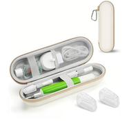 WFEWE Custodia per spazzolino elettrico, custodia da viaggio per spazzolino elettrico Oral B/Oral-B Pro/Philips Sonicare/Suri Sonic, con 2 coperture protettive per testine (beige)