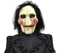 Wffeila Maschera di Halloween Horror Killer Billy per bambole, maschere da clown, per adulti, raccapricciante, maschera da clown, in lattice, con capelli per feste in costume, appassionati di film e