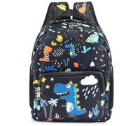 Wffeila Zaino per bambini, Dinosaur Zaino per bambini, Carino Zaino Scuola Elementare, Kindergarten prescolare, Dinosauro Zaino Bambini per Ragazzi/Ragazze 2-6 Anni (Nero)